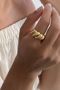 Thick Twist Ring Gold Plated Sterling Silver Ring MODU Atelier 