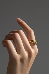 Thick Wave Ring Gold Plated Sterling Silver Ring MODU Atelier 