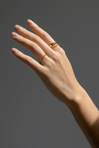 Thin Beaded Ring Gold Plated Sterling Silver Ring MODU Atelier 