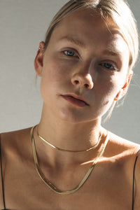 Thin Herringbone Chain Necklace Plated Necklace MODU Atelier 