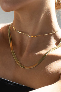 Thin Herringbone Chain Necklace Plated Necklace MODU Atelier 