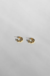 Thin Twist Hoop Earrings Gold Plated Sterling Silver Earrings MODU Atelier 