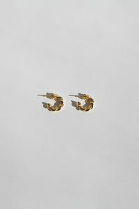 Thin Twist Hoop Earrings Gold Plated Sterling Silver Earrings MODU Atelier 