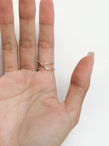 Thin Wave Double Ring Sterling Silver Ring MODU Atelier 