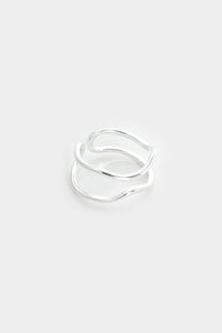 Thin Wave Double Ring Sterling Silver Ring MODU Atelier 