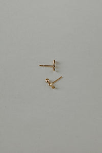 Triple Cubic Bar Stud 14K Gold Earrings MODU Atelier 