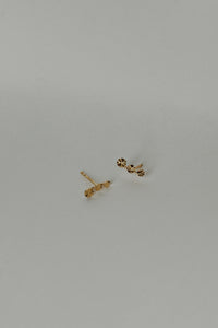 Triple Cubic Bar Stud 14K Gold Earrings MODU Atelier 