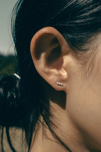 Triple Pearl Stud Earring 14K Gold Earrings MODU Atelier 