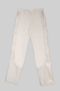 Vegan Leather Contrast Denim Pants Pants MODU Atelier 