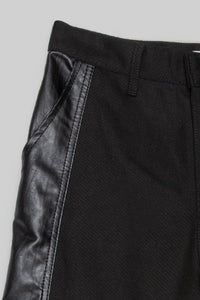 Vegan Leather Contrast Denim Pants Pants MODU Atelier 