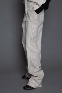 Vegan Leather Contrast Denim Pants Pants MODU Atelier 