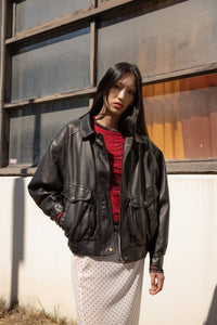 Vintage Inspired Vegan Leather Jacket, Black Outerwear MODU Atelier 