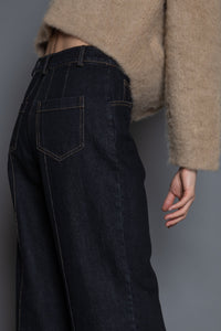 Wide Leg Dark Wash Denim Jean Pants MODU Atelier 