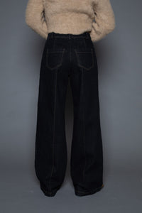 Wide Leg Dark Wash Denim Jean Pants MODU Atelier 
