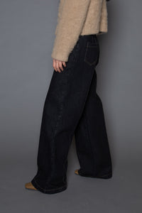 Wide Leg Dark Wash Denim Jean Pants MODU Atelier 