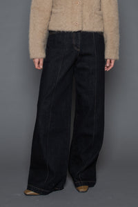 Wide Leg Dark Wash Denim Jean Pants MODU Atelier 