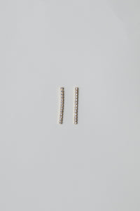 X-Long Chain Rhinestone Drop Earring Gold Plated Sterling Silver Earrings MODU Atelier 