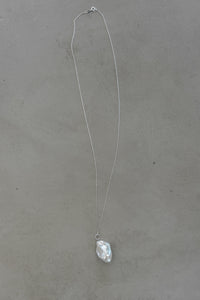 XL Single Pearl Necklace Sterling Silver Necklace MODU Atelier 