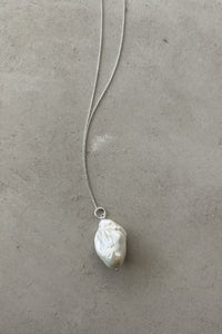 XL Single Pearl Necklace Sterling Silver Necklace MODU Atelier 