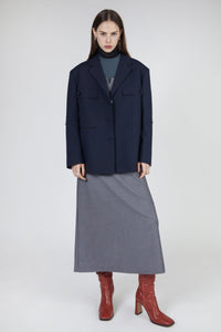 Zip Detail Blazer, Navy Outerwear MODU Atelier 
