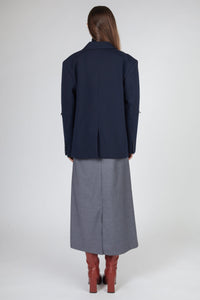 Zip Detail Blazer, Navy Outerwear MODU Atelier 
